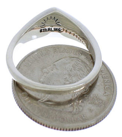 Southwest Multicolor Inlay Sterling Silver Ring Size 5-3/4 VX36820